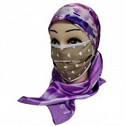 Защитная маска многоразовая коричневая на завязках